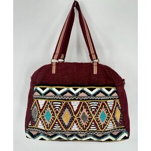 American & Beyond Embellished Beaded Travel Bag Purse Crossbody